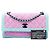 Chanel Pink CC Quilted Bicolor Tweed Flap Rosa - vista 7