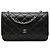 Chanel Black CC gestepptes Caviar Wallet on Chain Schwarz
