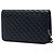 Chanel gesteppte schwarze Lammhaut-Wallet On Chain mit Wappen - Ansicht 2