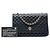 Chanel gesteppte schwarze Lammhaut-Wallet On Chain mit Wappen - Ansicht 8
