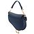 Borsa Saddle in pelle di vitello granulata blu Dior Blu navy - vista 2