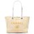 Tote Deauville en raphia jaune Chanel Small