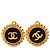 Orecchini Chanel Gold CC placcati oro e smalto rotondo con clip D'oro
