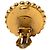 Orecchini Chanel Gold CC placcati oro e smalto rotondo con clip D'oro - vista 3