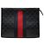 Gucci Blue Guccissima Web Clutch Blau Marineblau
