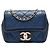 Chanel Blue Mini Square Calfskin Graphic Flap Azul