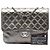 Chanel Gray Medium Metallic Crackled Calfskin Clams Pocket Flap Marrone Grigio antracite - vista 7