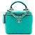 Vanity Beauty case Chanel Mini CC in agnello trapuntato verde con manico e catena