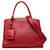 Prada Red Medium Saffiano Cuir Monochrome Top Handle Tote Rosso