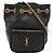 Borsa a secchiello Joe in agnello chevron mini nero Saint Laurent