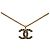 Collana con pendente Chanel Gold CC placcato oro e strass D'oro - vista 2