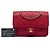 Chanel Red Small Quilted Iridescent Calfskin Happy Stitch Flap Rosso - vista 7