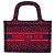 Dior Mini Book Tote in tela ricamata Pop Heart I Love Paris rossa