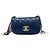 Chanel Blue Extra Mini CC in agnello trapuntato con charm cuore Valentine Blu scuro