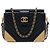 Borsa Minaudière Chanel Black CC Chevron Calfskin Rock The Corners Nero
