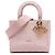 Dior Cannage Lady D Lite aus bestickter Canvas in Pink, Größe Medium