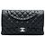 Chanel Black Medium Classic Lambskin Double Flap Nero