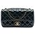 Chanel Blue Paris Salzburg Medium Patent e Goatskin CC Eyelet Flap Blu navy