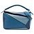 Borsa Satchel Puzzle in pelle di vitello tricolore blu Medium LOEWE