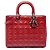 Lady Dior Cannage in vernice rosa, Large