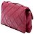Chanel Red Quilted Calfskin Double Stitch Hamptons Clutch with Chain - view 2