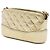 Clutch Gabrielle Chanel in pelle di vitello invecchiata metallizzata trapuntata oro con catena - vista 2