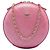 Chanel Borsa a tracolla rotonda in pelle di vitello con cuciture CC rosa e catena