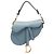 Borsa Saddle Dior blu in pelle di vitello granulata Blu chiaro