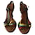 Chloé Sandali con zeppa Chloe Marrone Rosso Verde Giallo Metallico