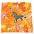 Hermès Carré Mountain Zebra Seidenschal 90 cm Orange Schwarz Weiß Grau Gelb