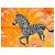 Hermès Carré Mountain Zebra Seidenschal 90 cm Orange Schwarz Weiß Grau Gelb - Ansicht 2