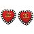 Orecchini a clip Chanel neri rossi dorati Nero Rosso D'oro