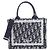 Borsa mini Christian Dior DIOR OBLIQUE Book Tote Blu