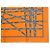 Carré Hermès Bolduc Jean Louis Dumas Seta Arancione 90cm Grigio - vista 5