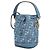 Way Fendi Mini borsa in denim blu jacquard FF - vista 3