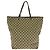 Bolso Tote de lona GG y cuero Gucci Castaño Beige
