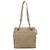 Chanel Schultertasche aus Leinen Braun Beige