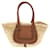 Chloé Borsa Marcie Medium Basket in Raffia e Vitello Chloe Marrone