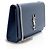 Borsa a Spalla Saint Laurent Grain de Poudre Monogram Kate Medium Blu - vista 2