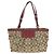COACH Signature Canvas Leather 2way Tote Bag Braun Beige