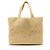 Saint Laurent Raphia Logo Tote Braun Beige