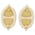 Hermès Boucles d'oreilles Hermes Mini Maillon 100052FE Beige  - vue 1
