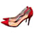 Gianvito Rossi Décolleté in suede rosso e Plexi  - vista 1