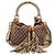 Bamboo Gucci Borsa Hobo Shopper in Tela Monogramma e Bambù Marrone Beige