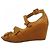 Sandali con zeppa in pelle tan Christian Louboutin Marrone - vista 3