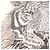 Hermès Lenço Hermes Tigre Royal King's Tiger Large Muffler Cru - vista 6