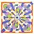 Foulard in Seta Hermès Carré 90 Double Face A la Lumiere du Flambeau Porpora Giallo - vista 3