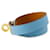 Hermès Bracelet Kelly Double Tour en cuir Epsom Celeste  - vue 2
