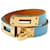 Hermès Bracelet Kelly Double Tour en cuir Epsom Celeste  - vue 5