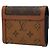 Cartera compacta de tres pliegues Louis Vuitton Monogram Reverse Dauphine Castaño - vista 2